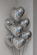 Silver Heart Balloons