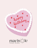 Greeting Card - Happy Birthday Heart Cake - #9