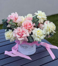 Pearl Bloom Box - French Roses & Eucalyptus