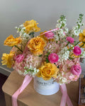 Pink Lemonade Box - Garden Roses, Ranunculus, Hydrangeas, Stock, Chamomile