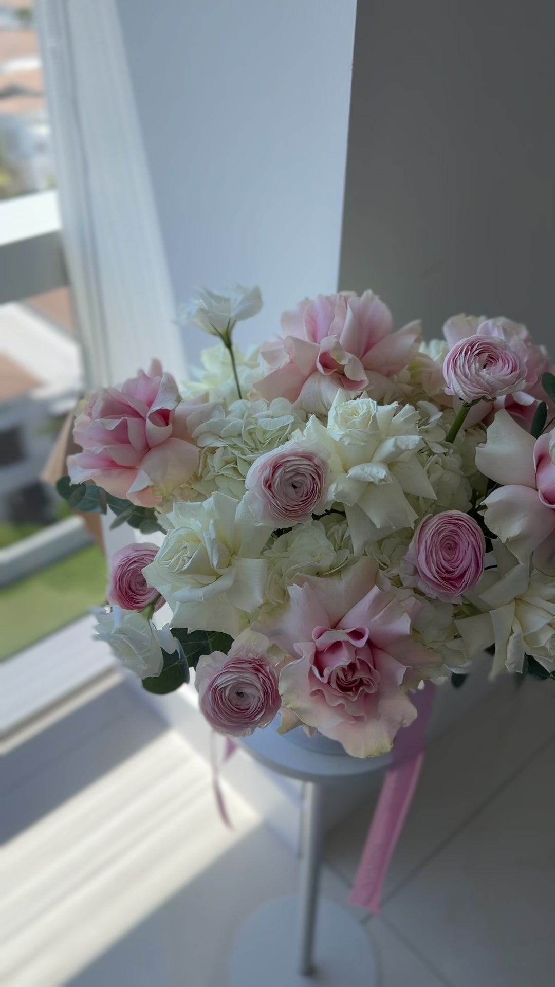 Tender Touch Box - Ranunculus, French Roses, Lisianthus, Hydrangea, Eucalyptus