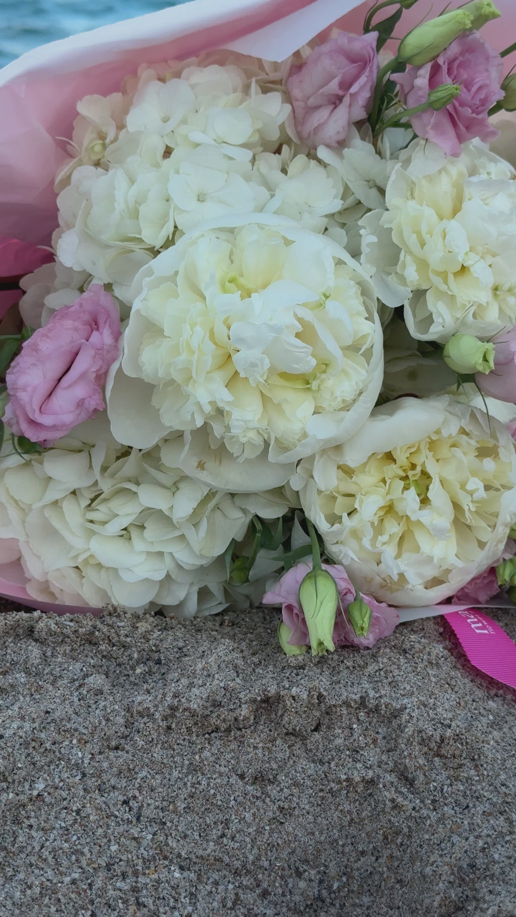 Milky Blush Bouquet - Hydrangeas, Peonies, Eustoma