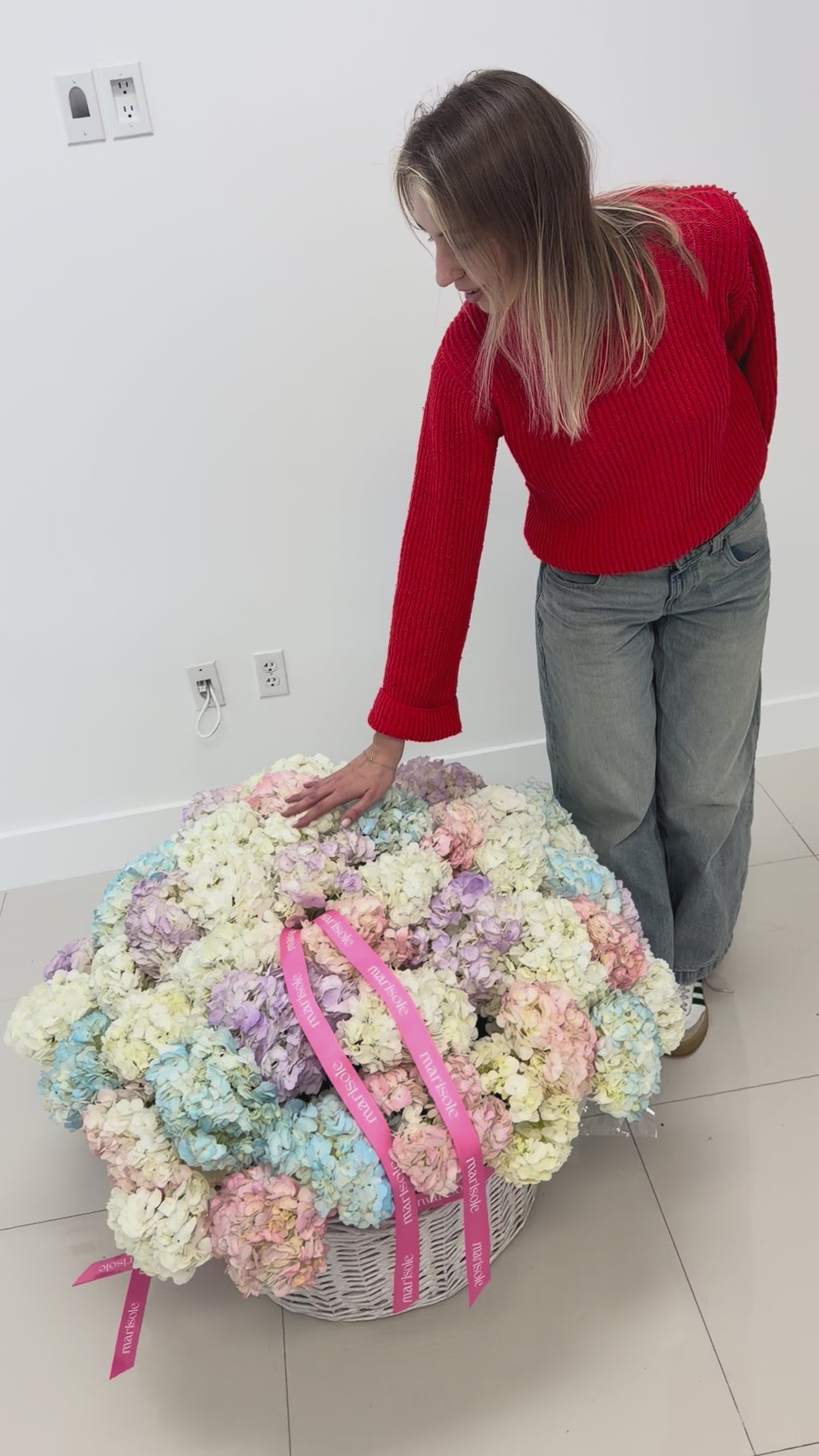 Cloud 9 - Cesta de hortensias de colores