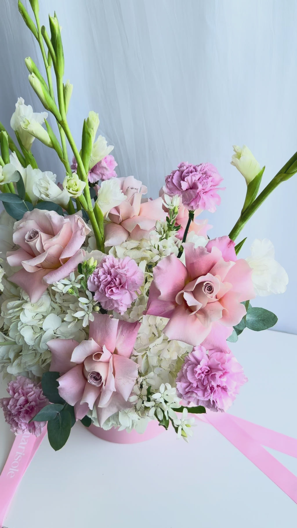 Close-up video of the handcrafted Pastel Grace Bouquet, available for same-day flower delivery in Miami & Aventura.