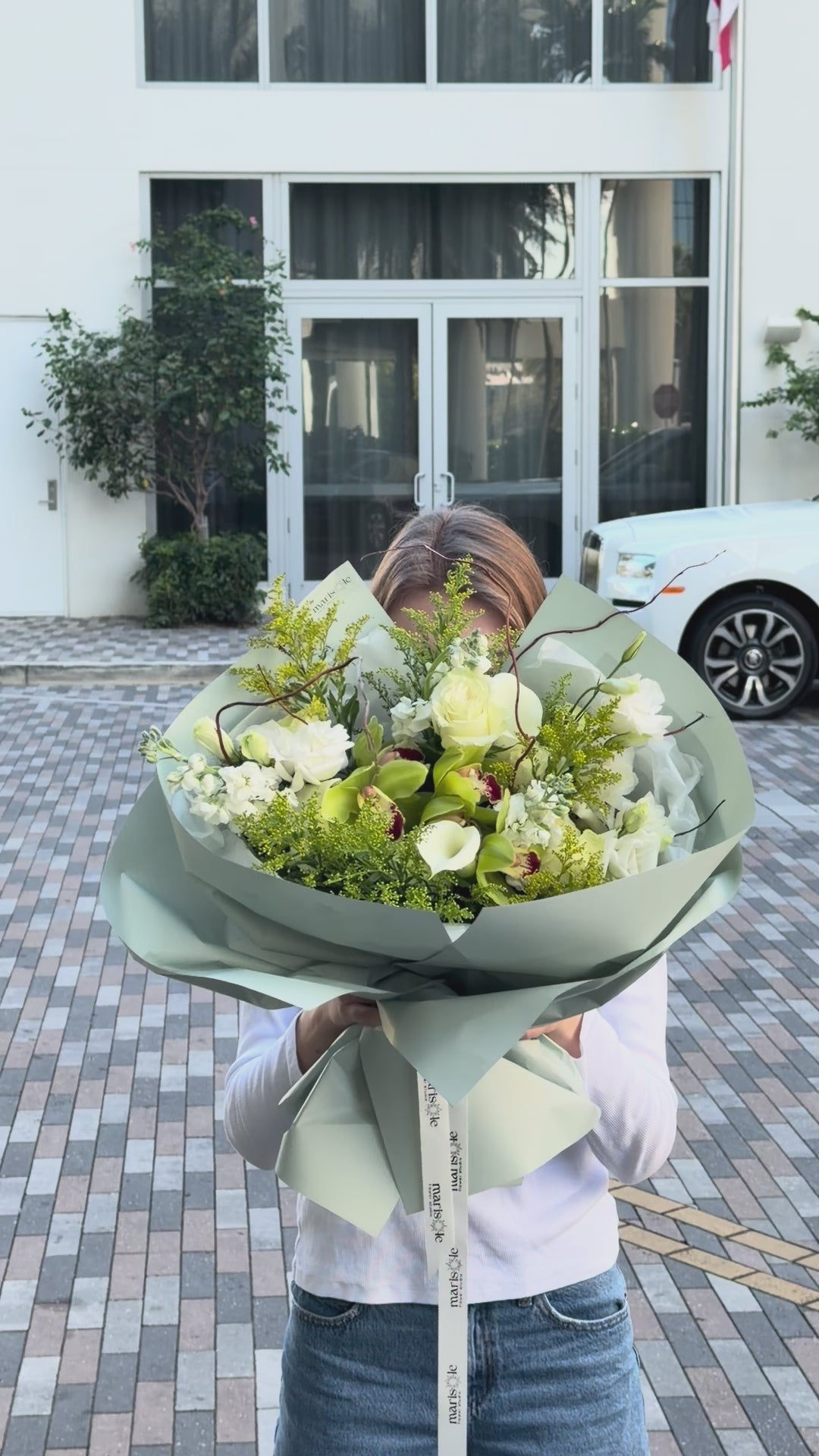 Verde Amore Bouquet - Orchid, Calla, Rose, Eustoma