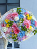 Unicorn Bouquet - Garden Roses, Hydrangeas, Spray Roses, Chrysanthemums, Stock, Carnations, Chamomile, Tweedia